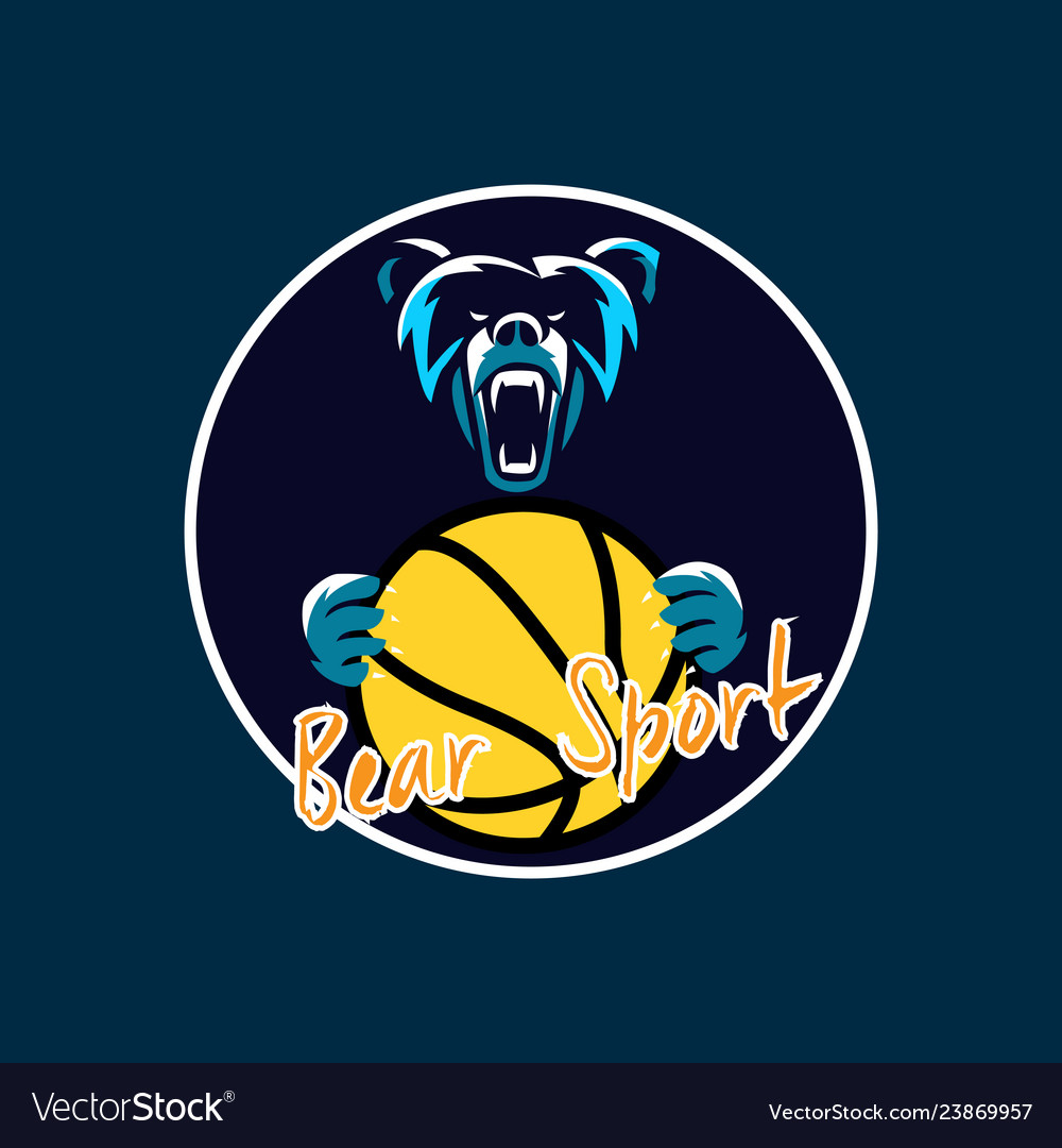 <b>Bear</b> sport basket ball vector image on VectorStock.