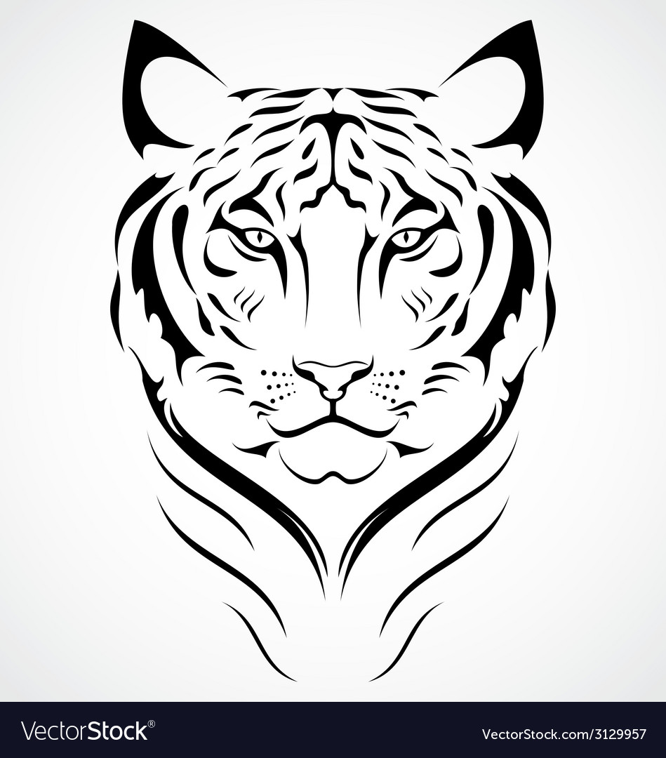 Premium Vector  Tiger symbol logo tribal tattoo design stencil vector  illustration