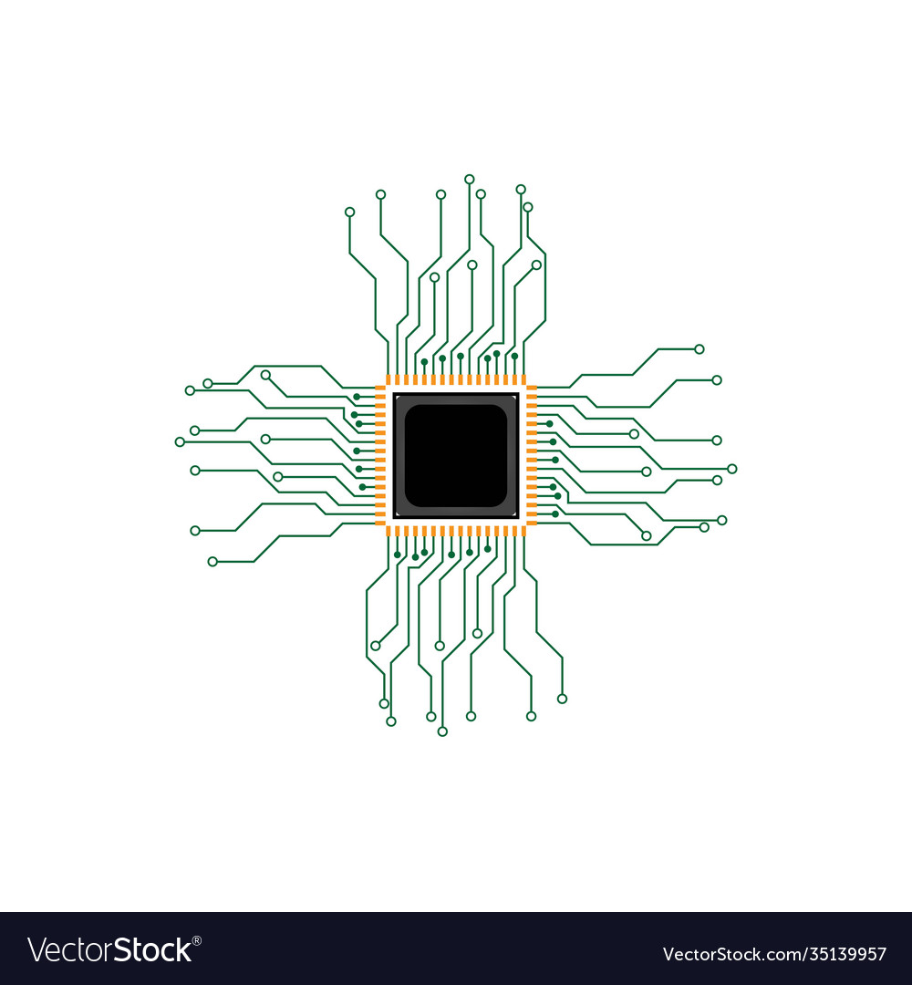 Circuit processor symbol and icon Vector Image Circuit processor symbol and icon