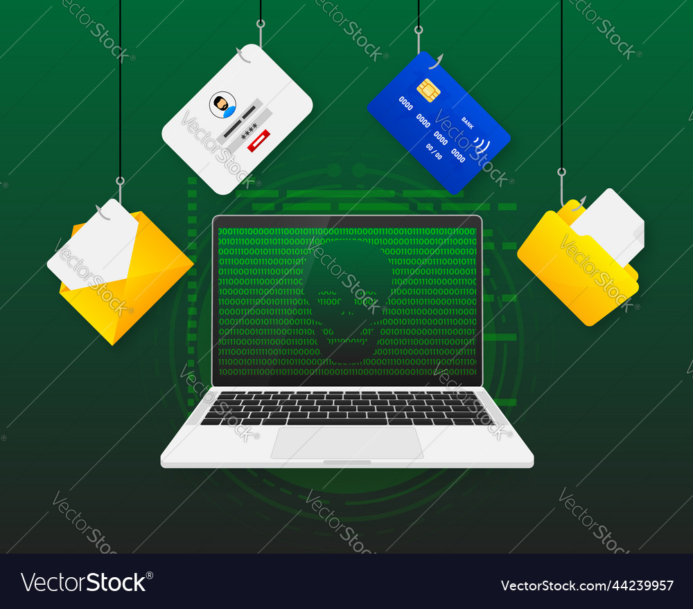Coding hacker and cyber criminals phishing vector image Coding hacker and cyber criminals phishing