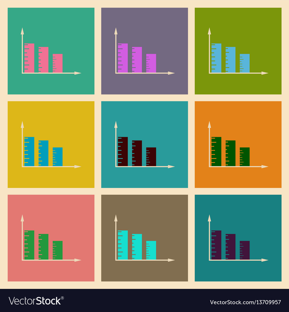 Concept of stylish flat design icons graph