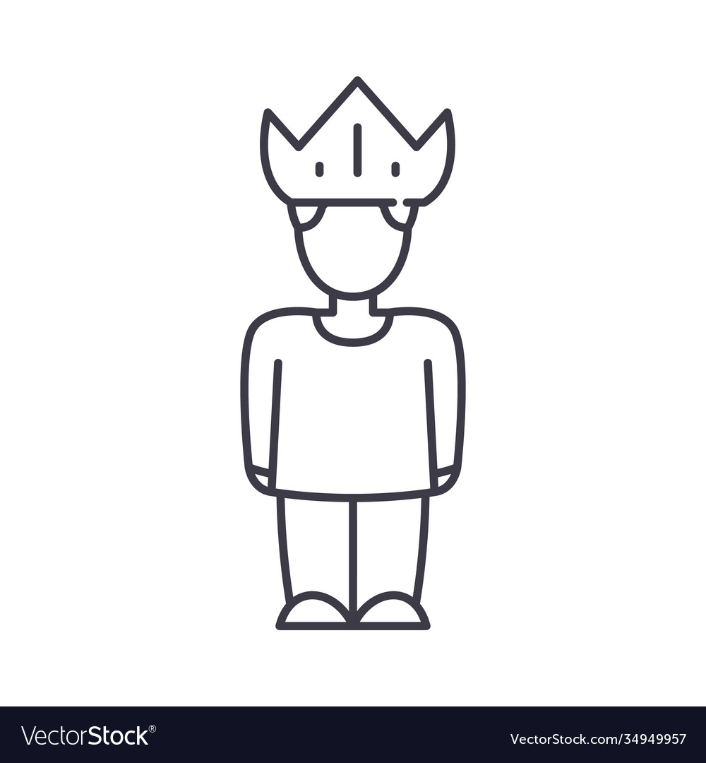 Customer is king icon linear isolated Royalty Free Vector