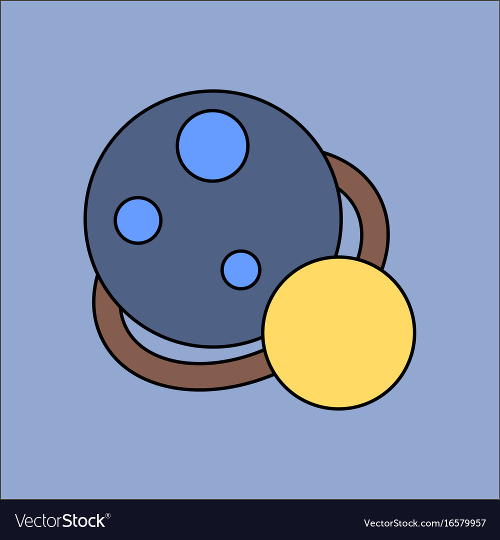Flat icon design collection two planets