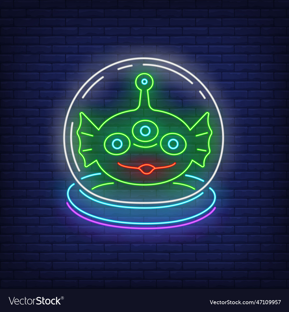 alien head neon sign