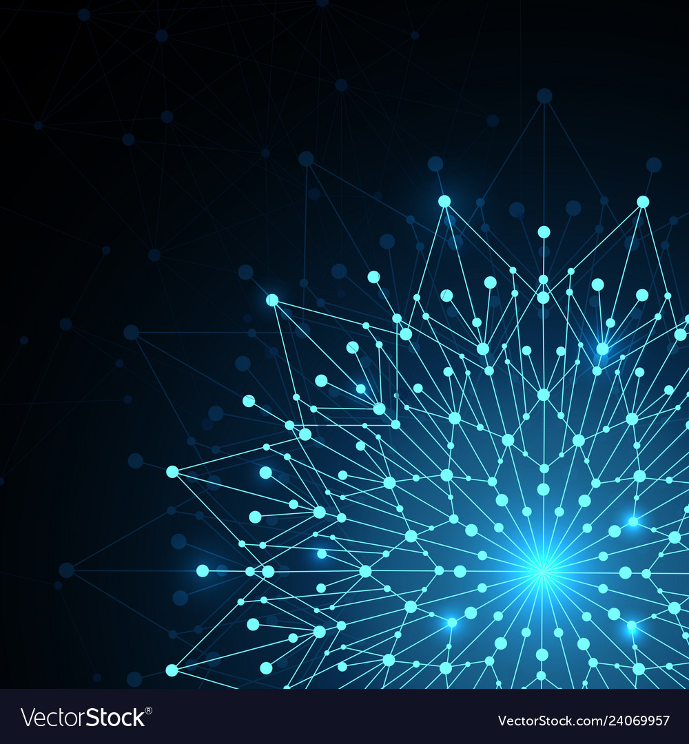 Geometric pattern with connected lines and dots vector image Geometric pattern with connected lines and dots