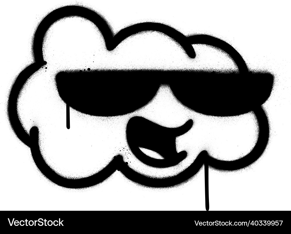 Graffiti shouting cloud sprayed in black Vector Image