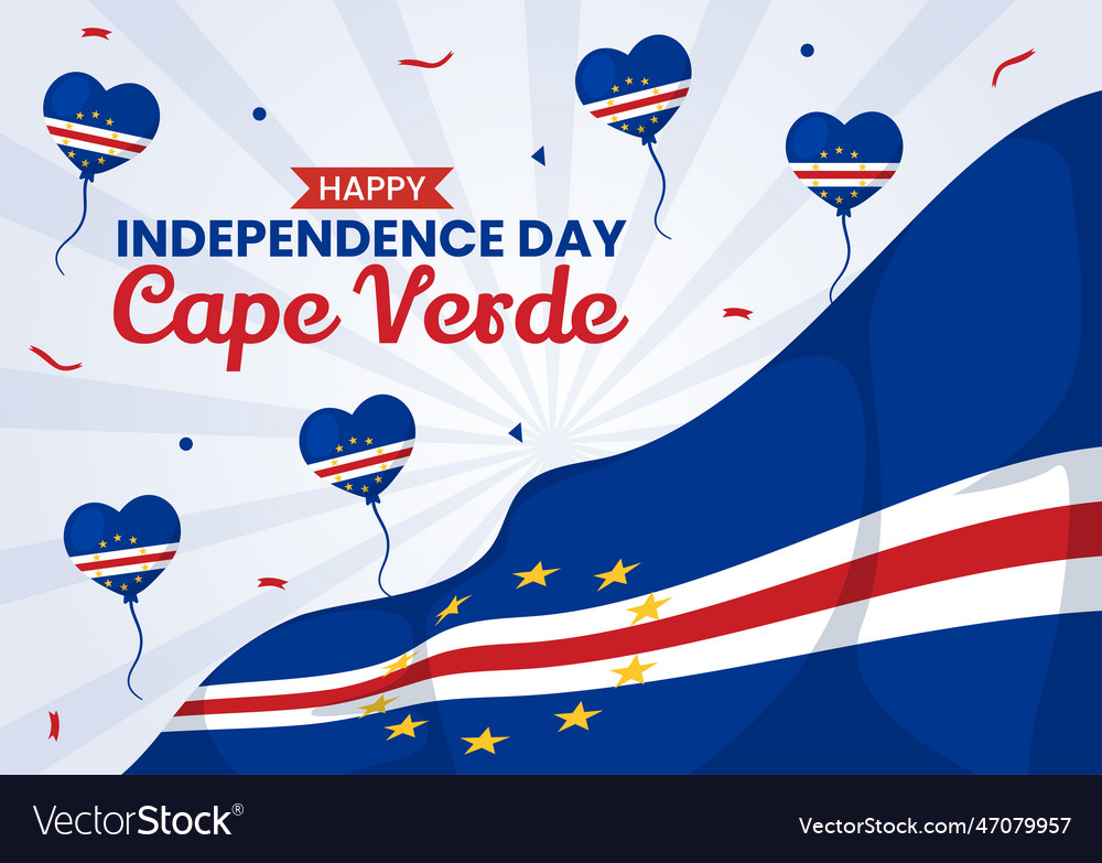 Happy cape verde independence day with waving Vector Image
