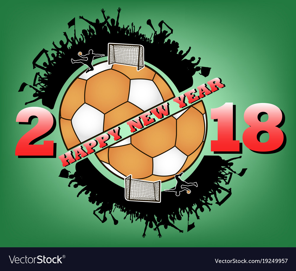 Happy new year and handball ball