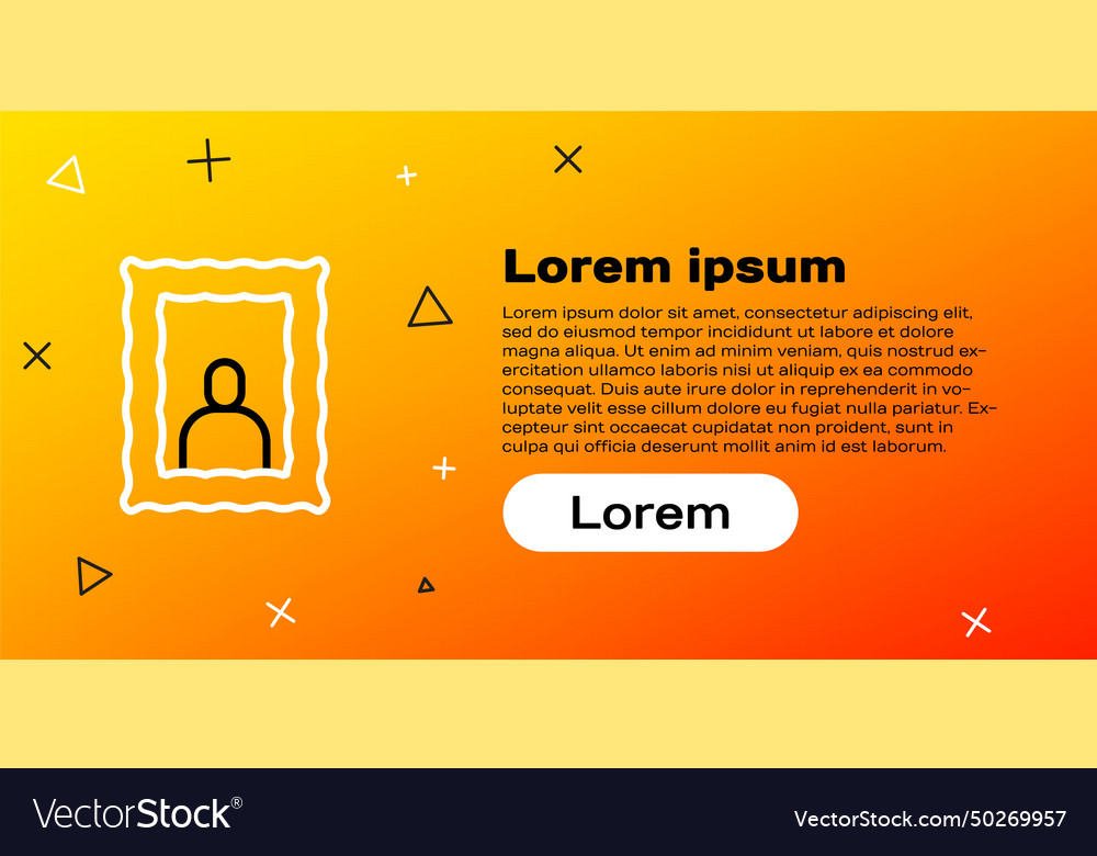 Line picture frame on table icon isolated vector image Line picture frame on table icon isolated