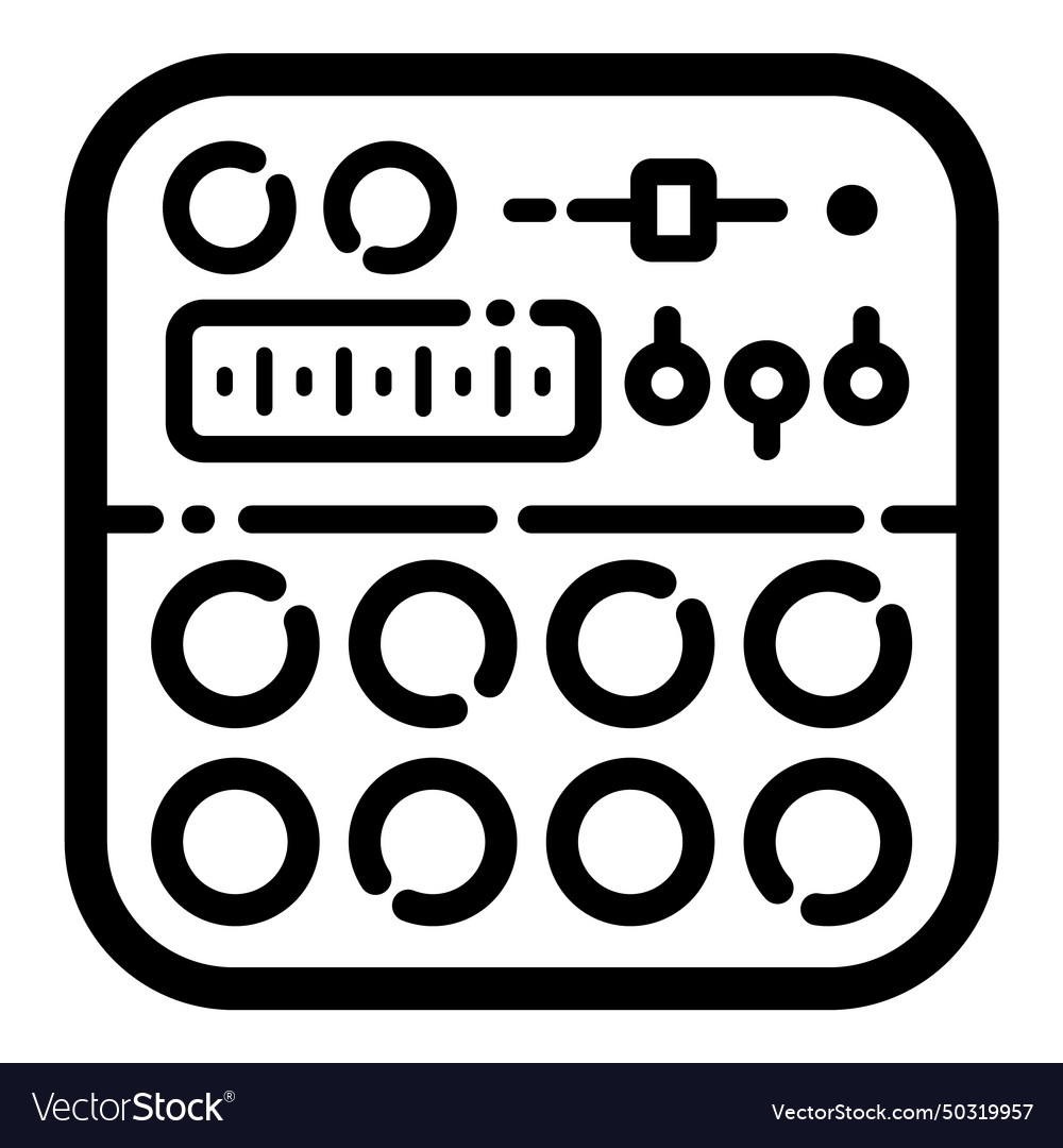 Midi controller flat icon isolated on white vector image Midi controller flat icon isolated on white