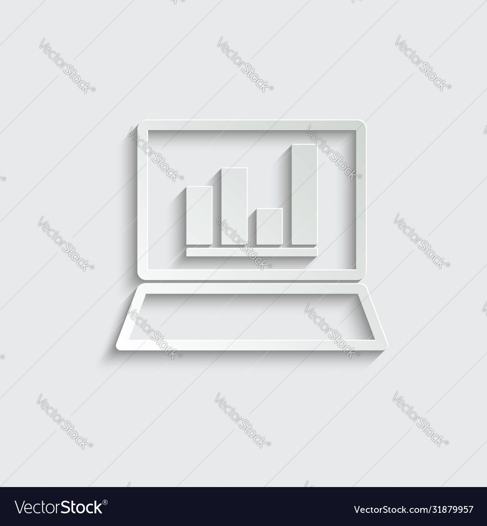 Paper graph icon chart symbol Vector Image Paper graph icon chart symbol