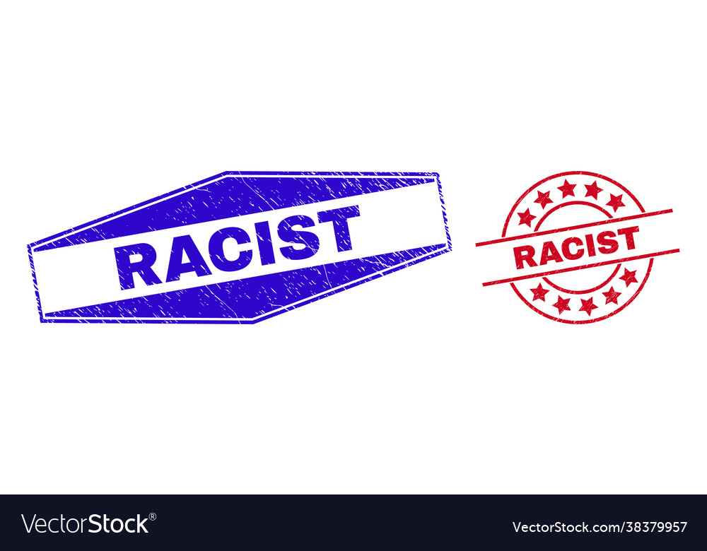 Racist textured watermarks in circle and hexagonal