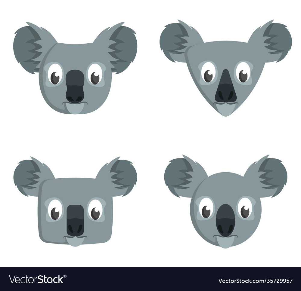 Set cartoon koalas Royalty Free Vector Image - VectorStock