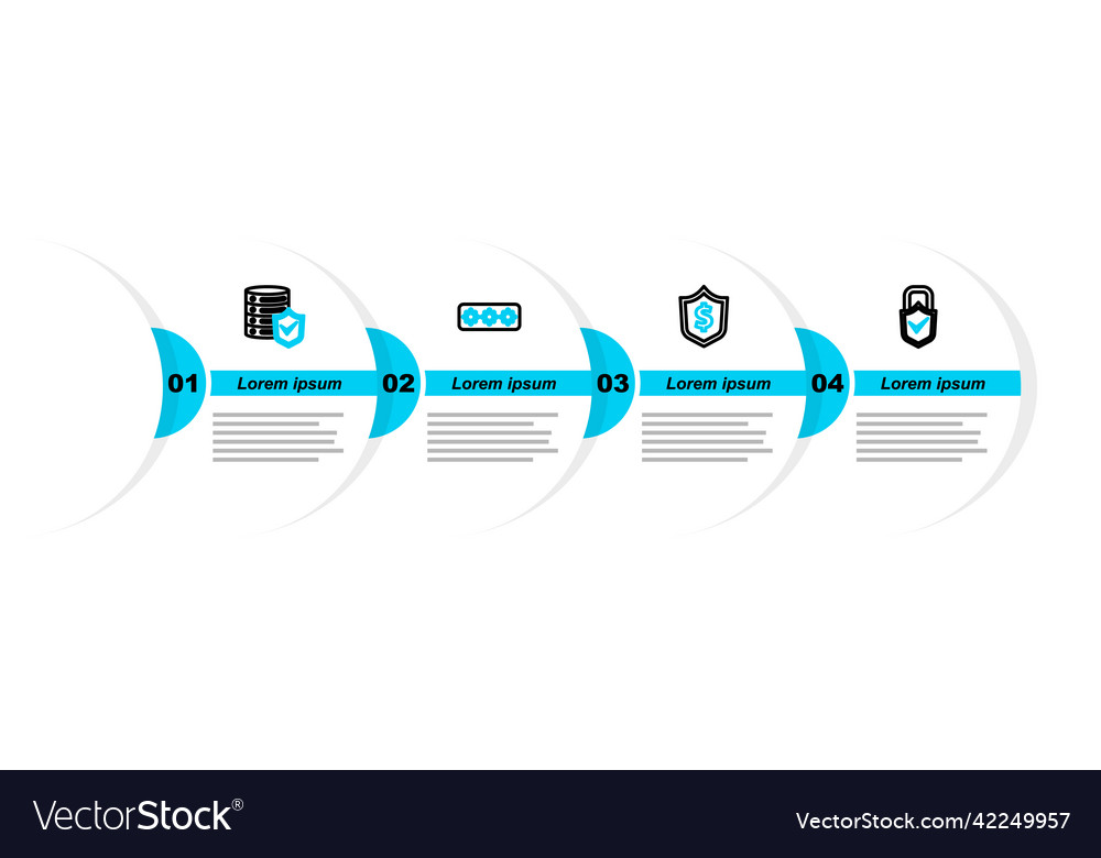 Set line lock and check mark shield with dollar vector image Set line lock and check mark shield with dollar
