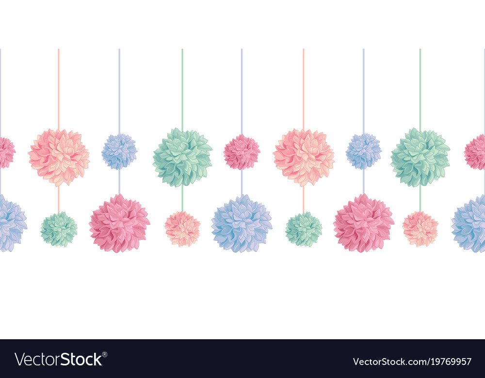 Set of hanging pastel colorful birthday