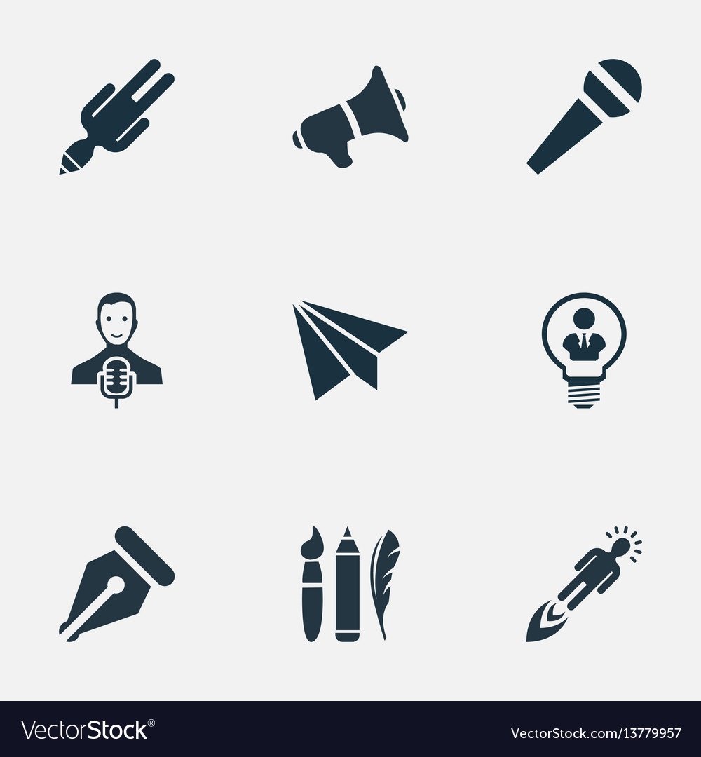 Set of simple visual art icons