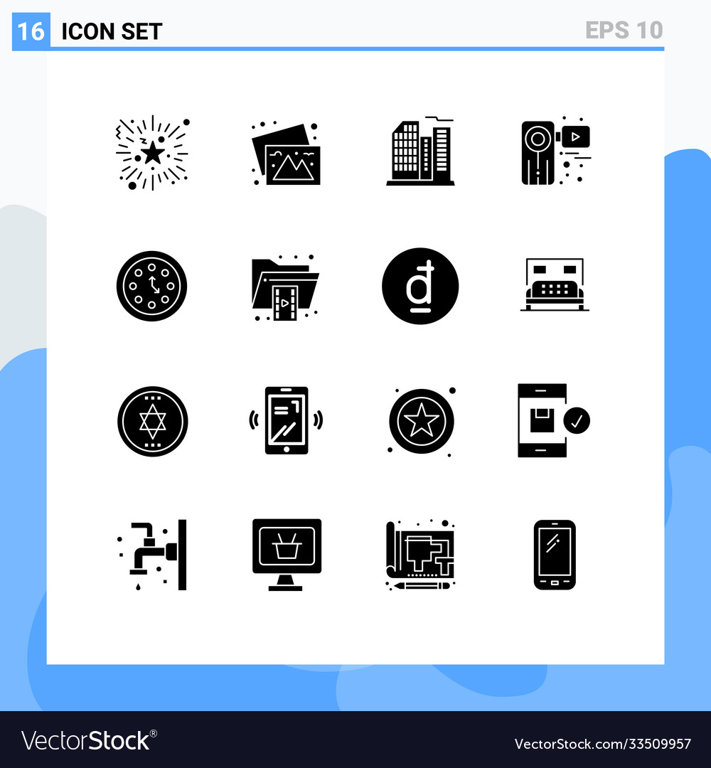 User interface pack 16 basic solid glyphs