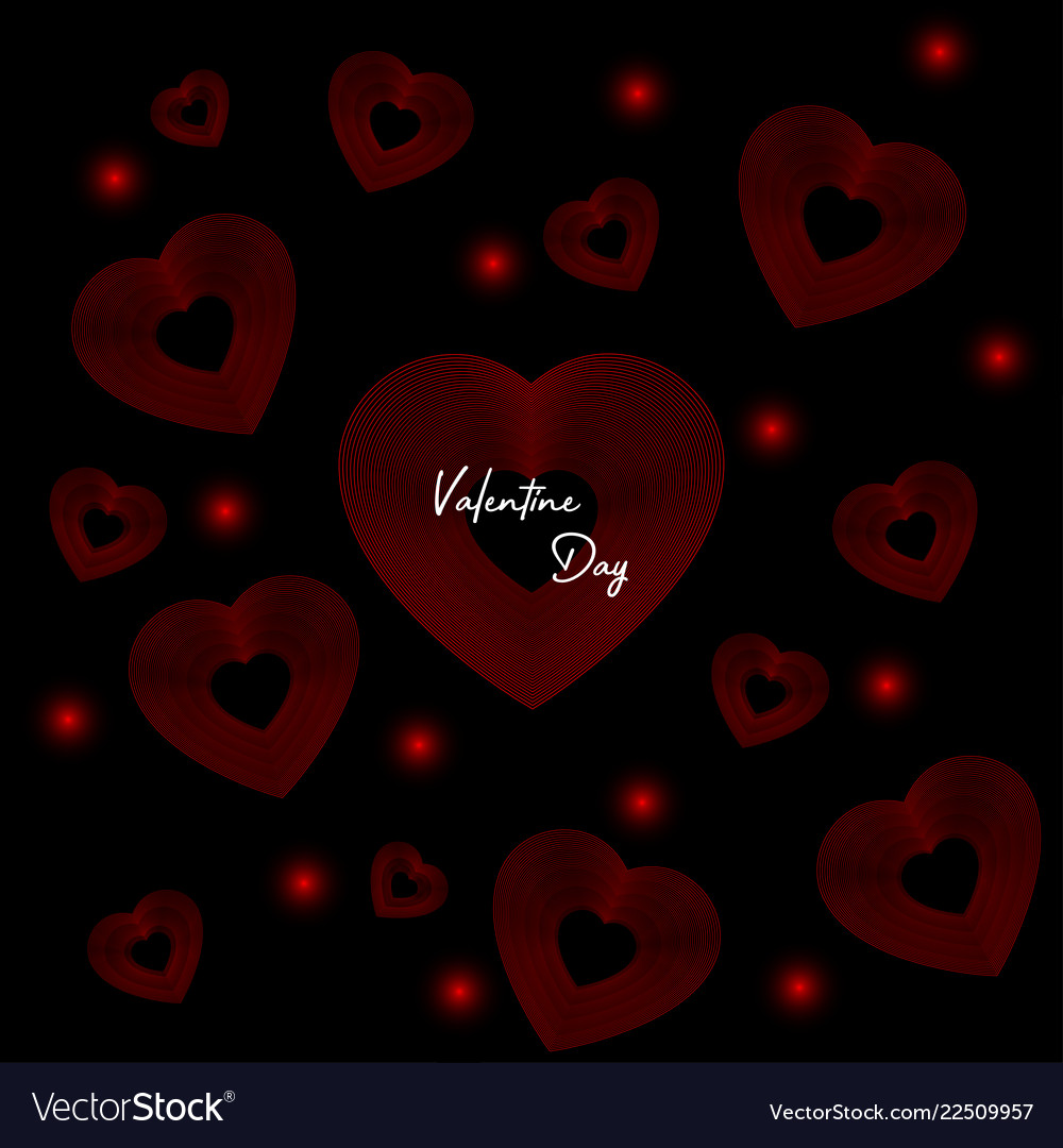 Valentines day background red hearts with text