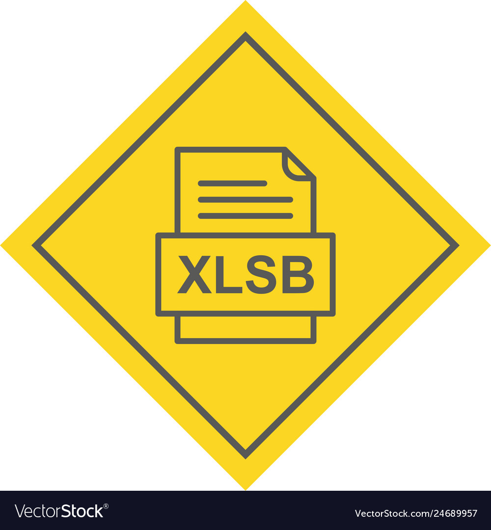 Xlsb file document icon Royalty Free Vector Image