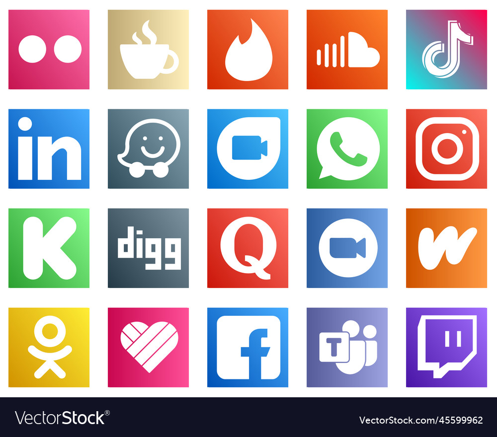 20 einzigartige Social Media-Icons wie google duo