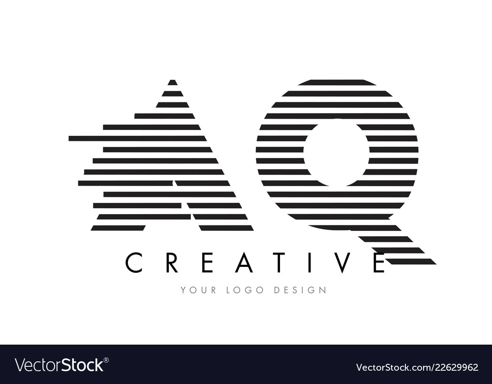 Aq a q zebra logo design mit schwarz