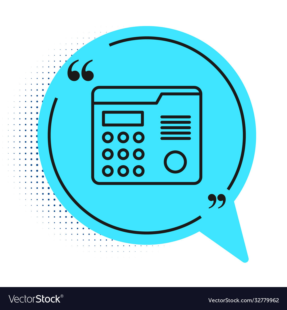 Black line house intercom system icon isolated vector image Black line house intercom system icon isolated