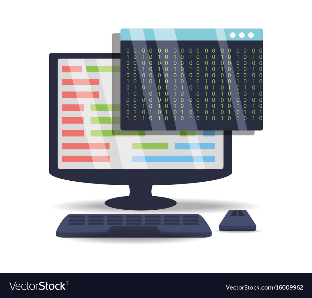 Computer mit Programmierung auf dem Bildschirm