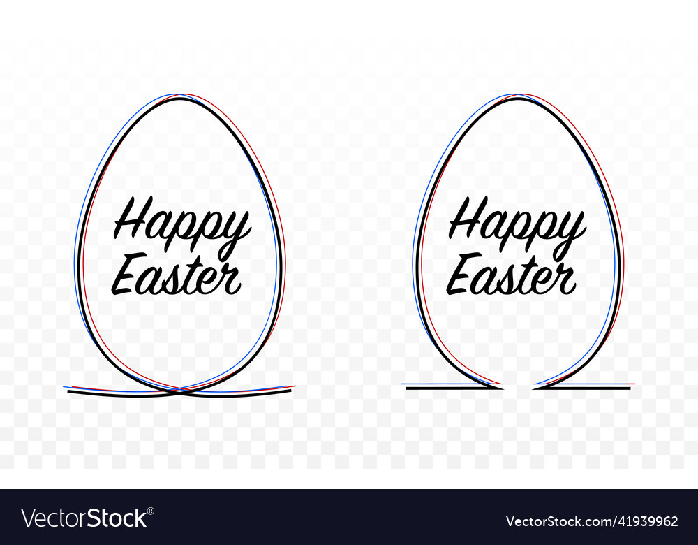 Continuous line in the shape of an egg easter