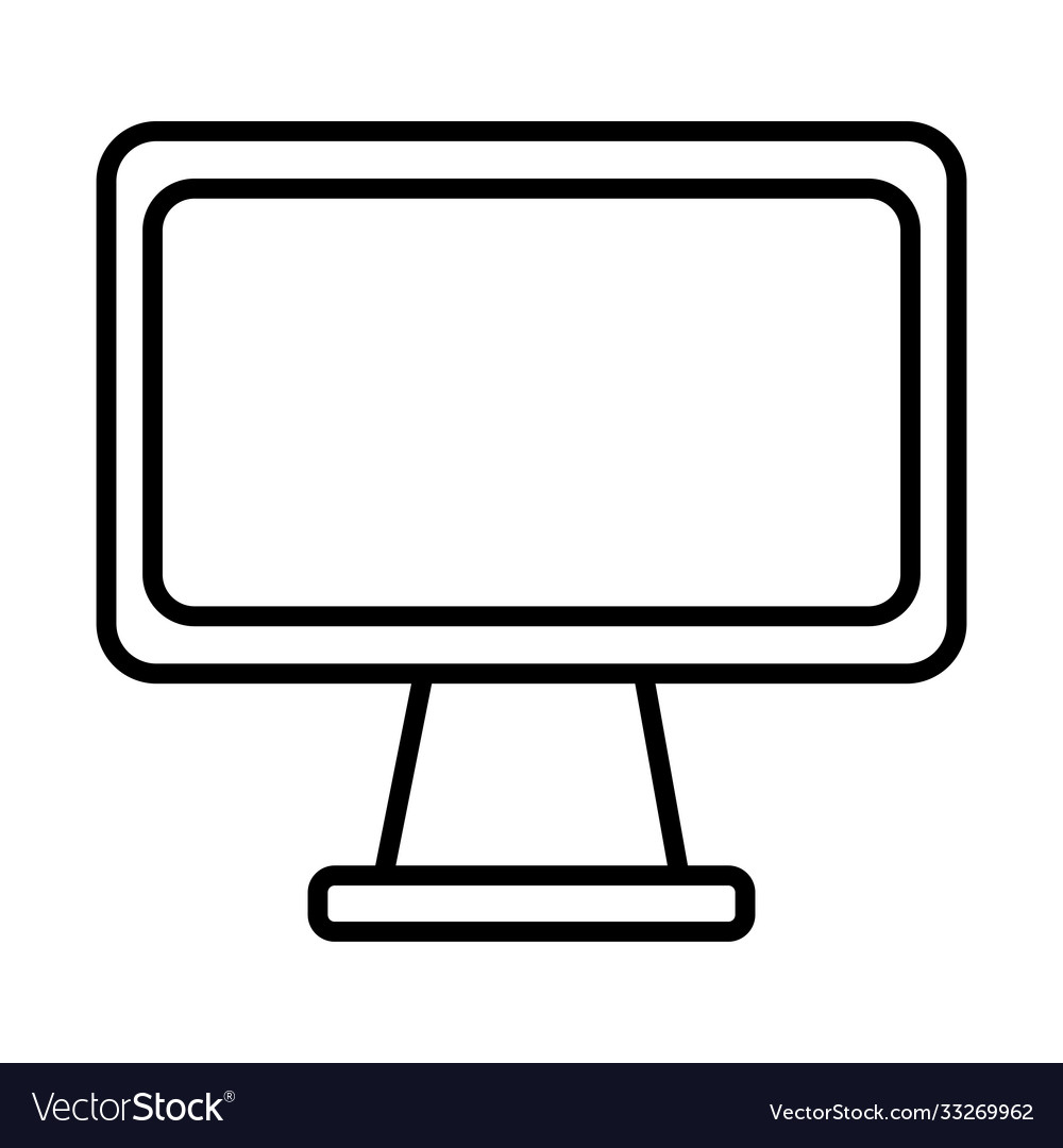 Desktop computer line style icon Vector Image Desktop computer line style icon