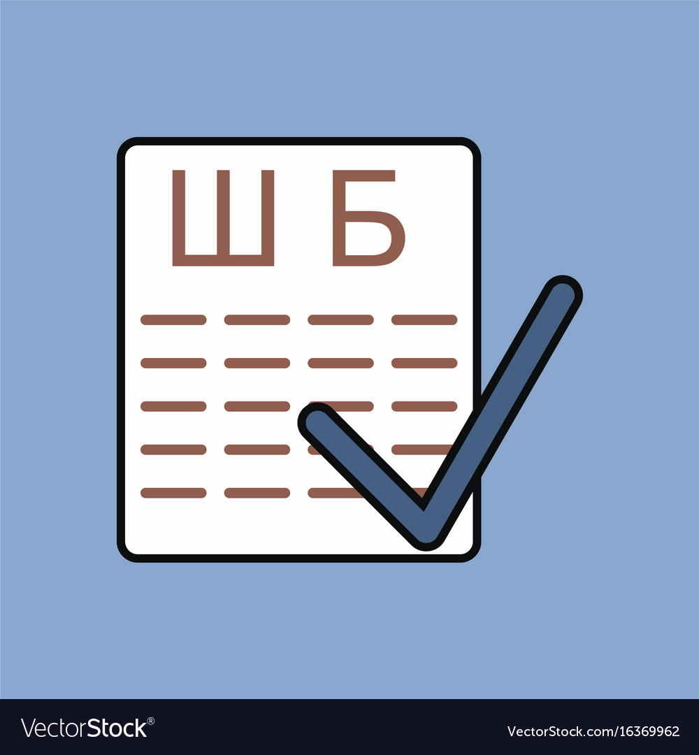 Flat icon design collection eye test with check