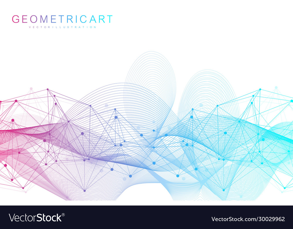 Geometric abstract background with connected line vector image Geometric abstract background with connected line