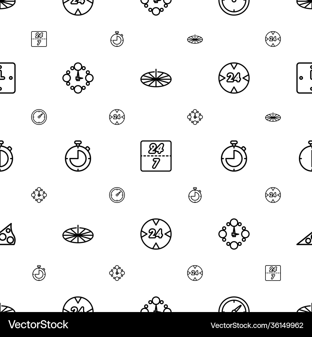 Hour icons pattern seamless white background Vector Image
