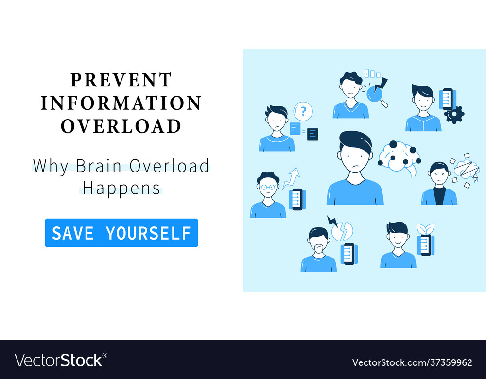 Information overload web banner vector image Information overload web banner