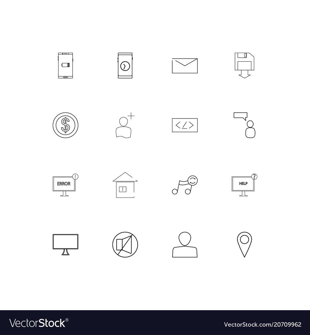 Internet of things simple linear icons set