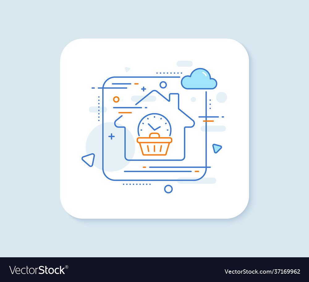 Last minute sale line icon shopping opening hours vector image Last minute sale line icon shopping opening hours