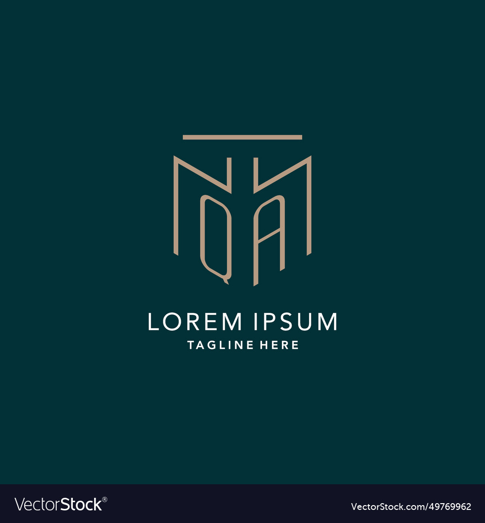 Luxury modern qa logo monogram with geometric Vector Image Luxury modern qa logo monogram with geometric