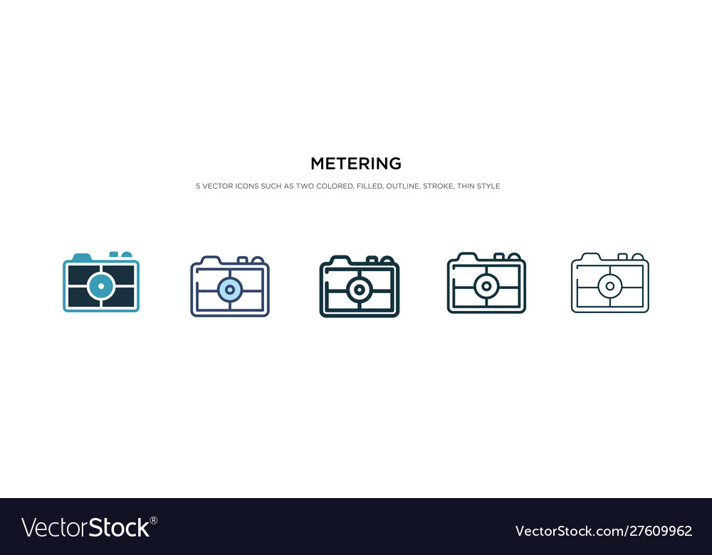 Metering icon in different style two colored vector image Metering icon in different style two colored