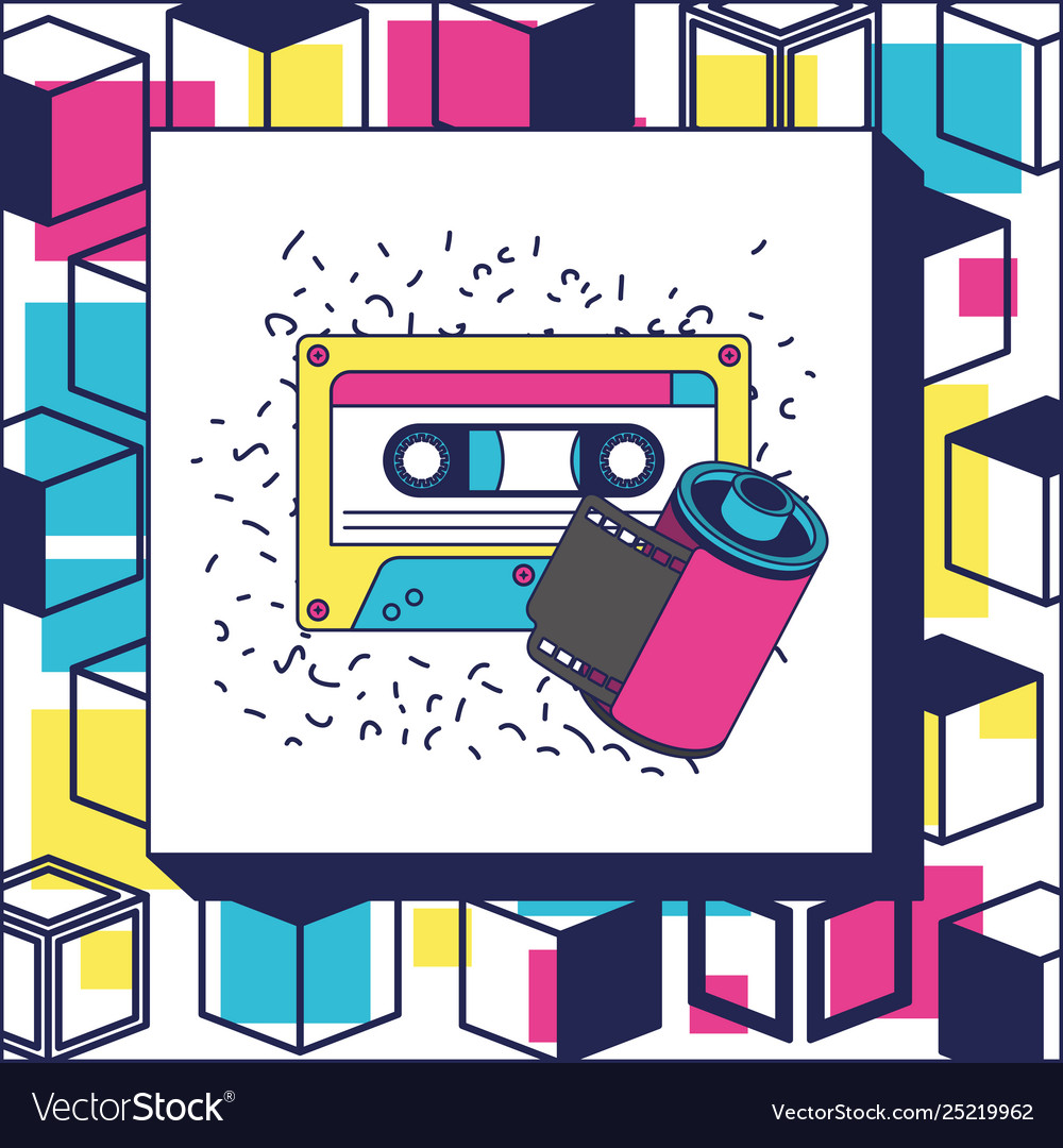 Retro roll photographic and cassette ninetys icon