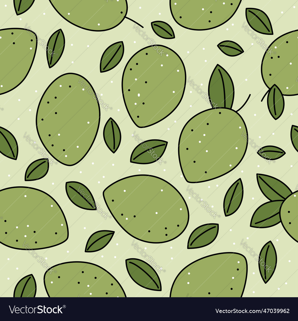 Seamless pattern with lime grapefruit and leaves