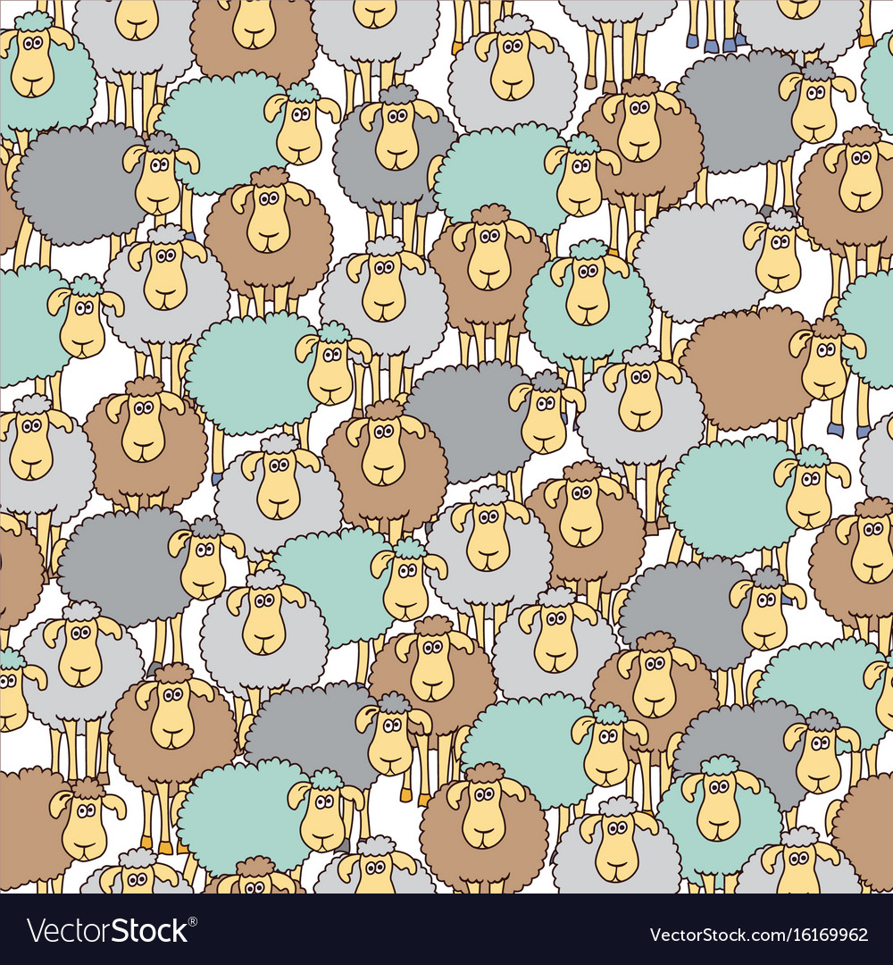 Seamless pattern with sheep