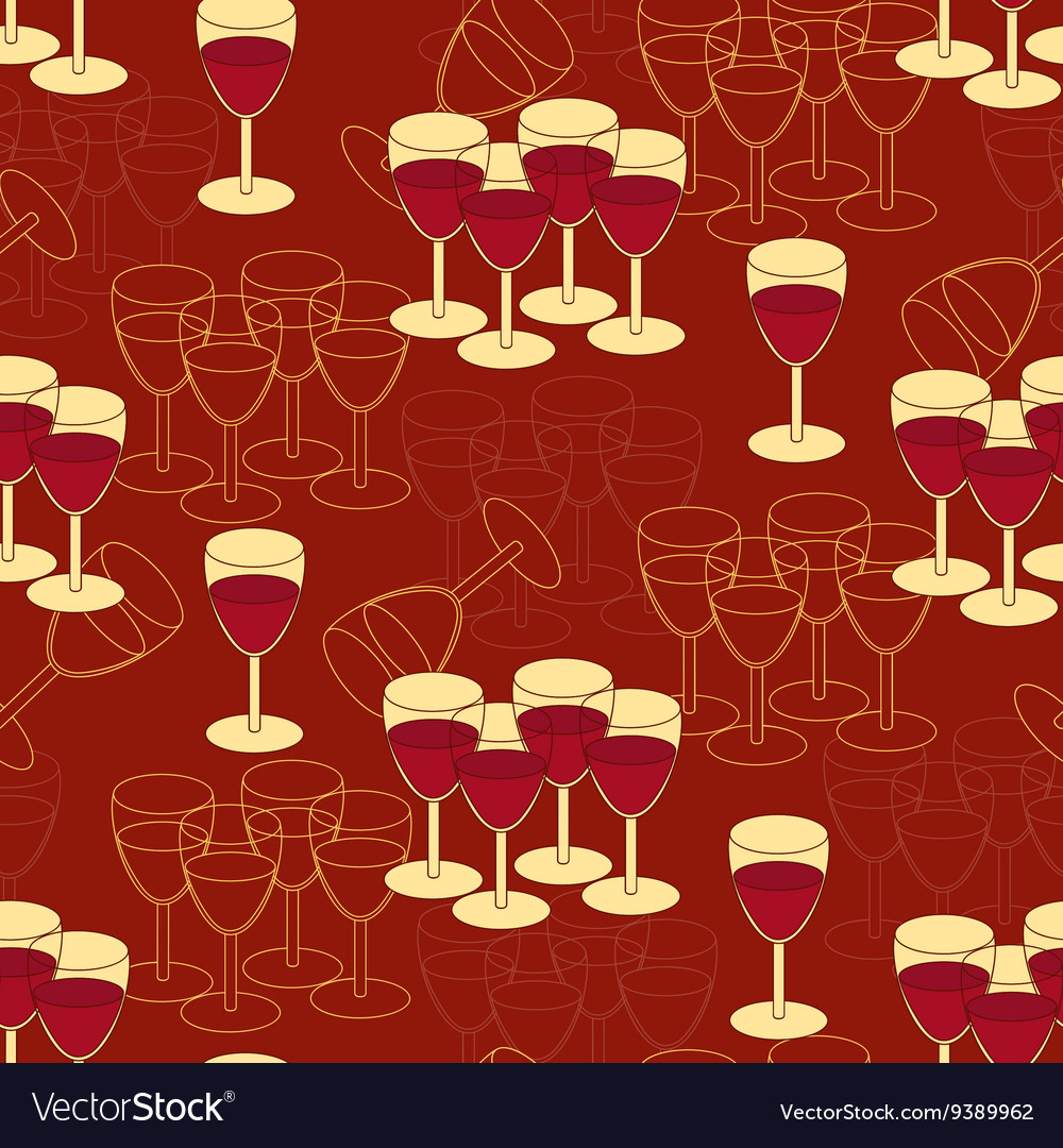 Seamless pattern with wine glass