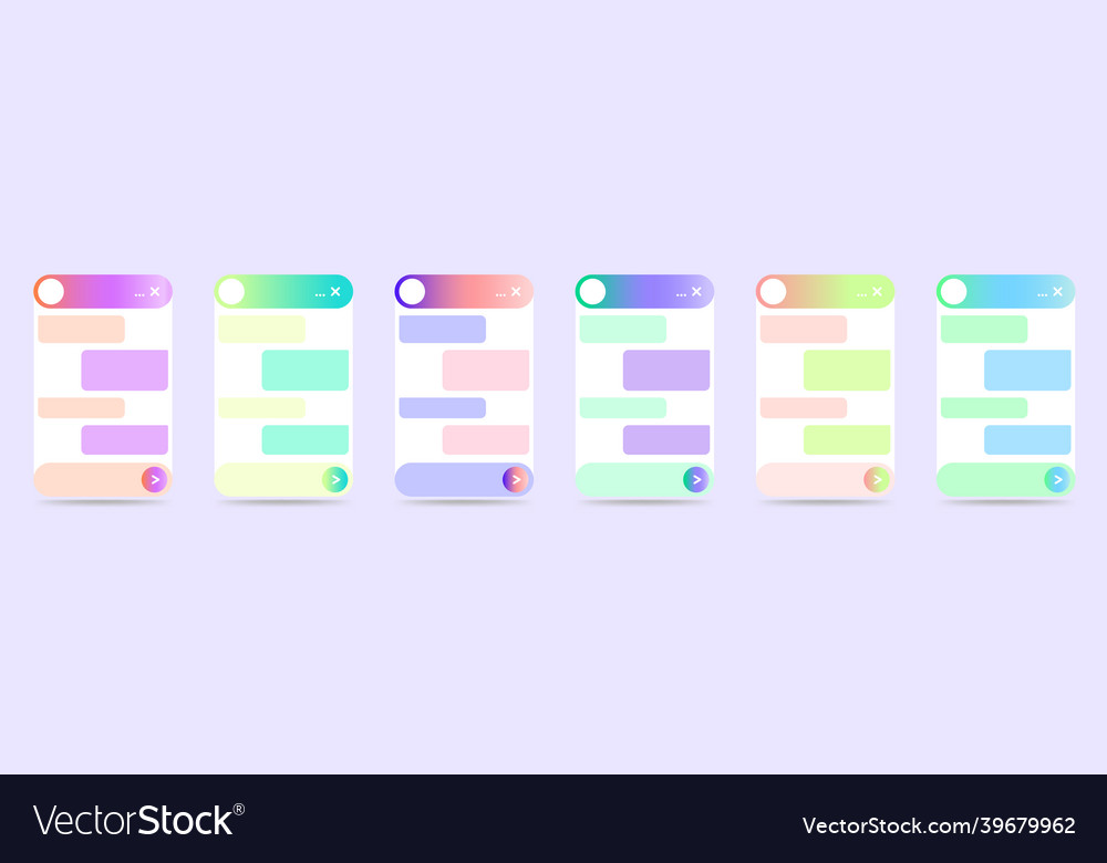 Set of chatbot dialog window interfaces vector image Set of chatbot dialog window interfaces
