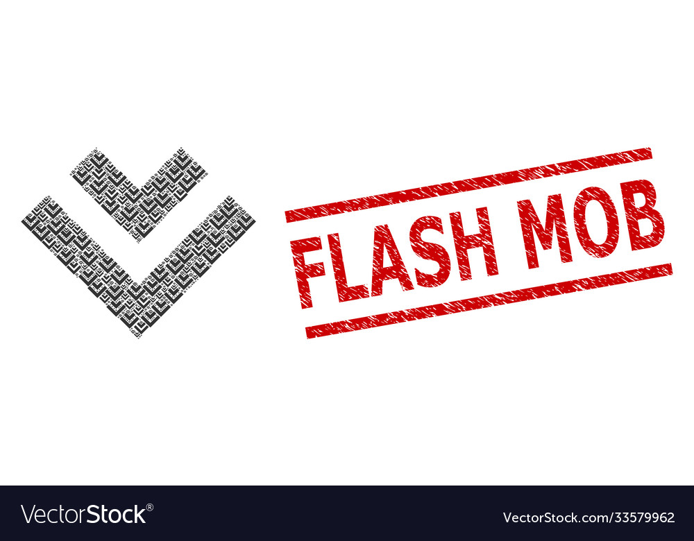Shift down fractal composition items vector image Shift down fractal composition items