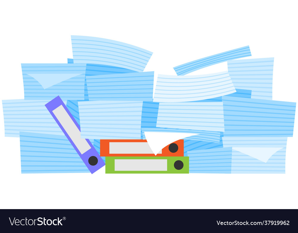 Stack documents and assignments on folder vector image Stack documents and assignments on folder