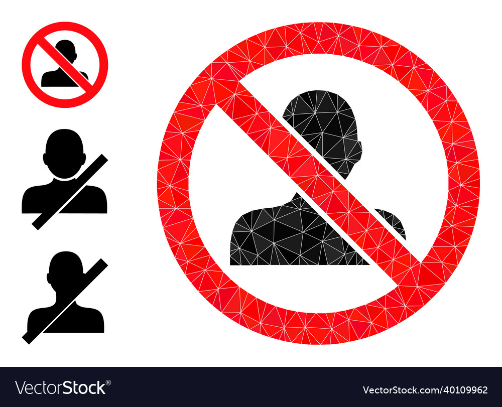Triangle filled stop man icon and similar vector image Triangle filled stop man icon and similar