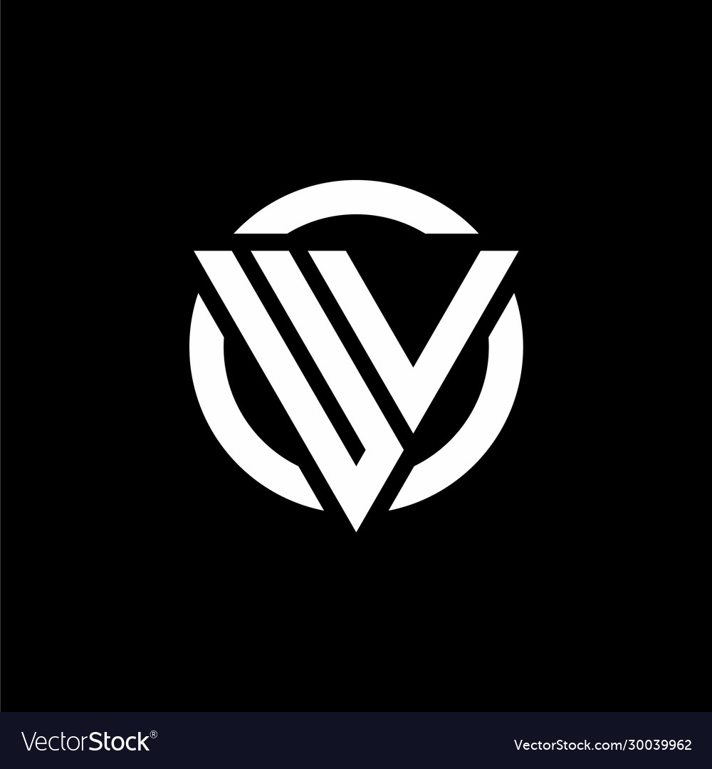 Uv logo with triangle shape and circle rounded vector image Uv logo with triangle shape and circle rounded