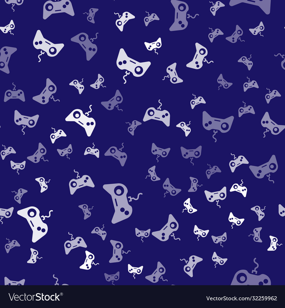 White gamepad icon isolated seamless pattern vector image White gamepad icon isolated seamless pattern
