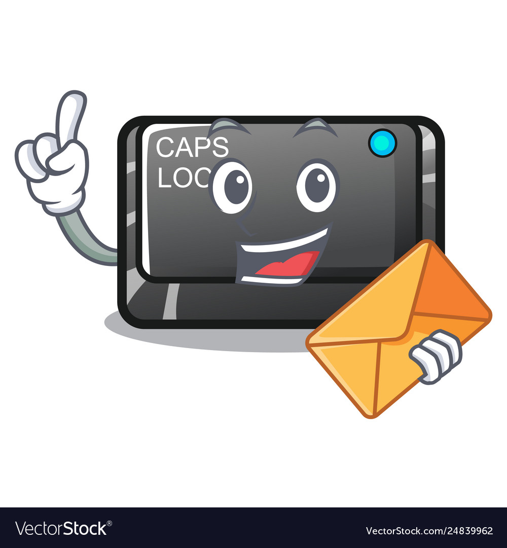 With envelope capslock button in shape