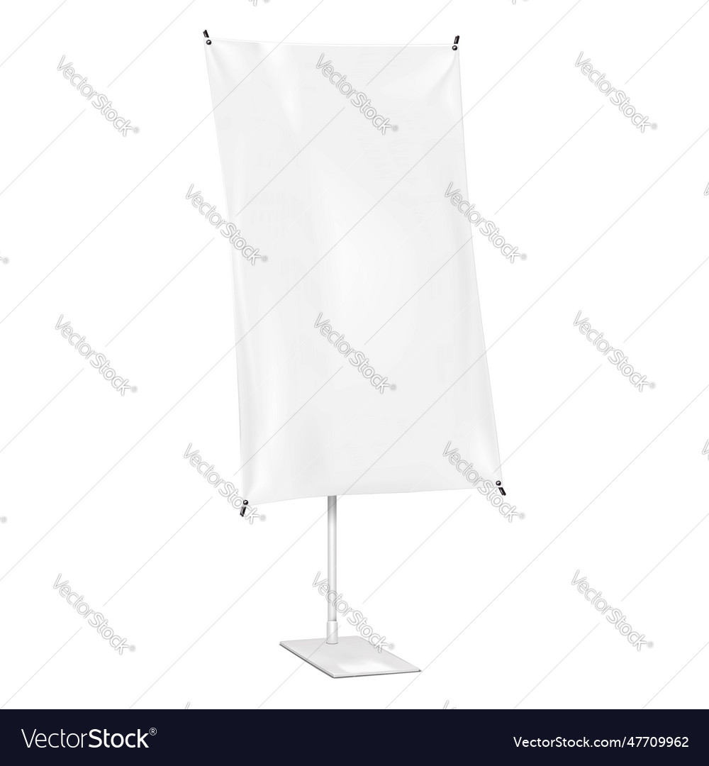 X-banner stand on base mockup blank adjustable