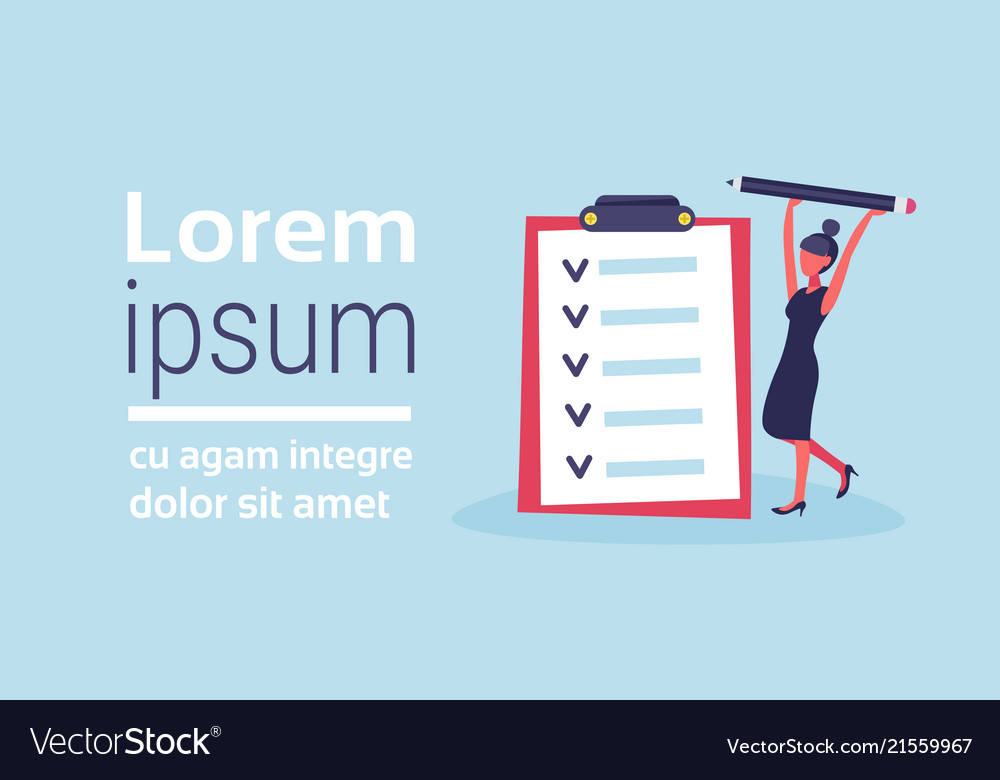Businesswoman with Checklist